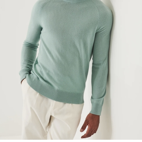 PATRICK ASSARAF Wool Cashmere Raglan Crewneck in Seafoam Green size S - Picture 1 of 4